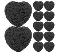 FUNOMOCYA Passive Oil Diffuser Stone Heart-Shaped Lava Rock 20pcs Black Essential Oil Absorption Reusable for Office Travel