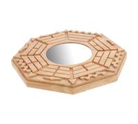 FUNOMOCYA Peach Wood Bagua Convex Mirror Traditional Chinese Feng Shui Wall Decor for Office and Study Glass Surface with Reflection and Easy to Hang Protective Ornament for Luck and