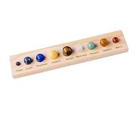 FUNOMOCYA Planet Crystal Ball Celestial Model Set 9 Planets Natural Crystal Jade Agate Sphere Solar System Desktop Ornament Home Decoration for Boys and Girls Collectors Tabletop Accessory