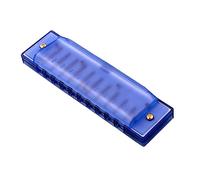 FUNOMOCYA Plastic Harmonica Music Instrument for Beginners Diatonic Blues Folk Pop Lightweight Educational Musical Gift in Blue