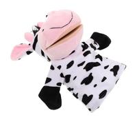 FUNOMOCYA Plush Cow Puppet with Movable Mouth for Storytelling Soft Animal Hand Puppet for Birthday and Christmas Party Favors Engaging Pretend Play and Creative Interactive Gift
