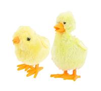 FUNOMOCYA Plush Wind Up Clockwork with Chick and Duck Soft Plastic for Playtime Easy Wind Mechanism Decorative Figurines for Home and Parties Random Color