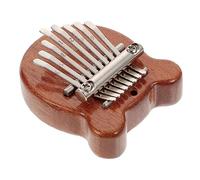 FUNOMOCYA Portable 8-note Mini Thumb Piano Finger Instrument, Pinkheart Wood Cute Bear Design, Lightweight Portable Music Toy for Adults and Beginners