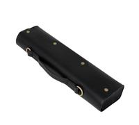 FUNOMOCYA Portable Flute Carrying Bag Black Synthetic Leather Handheld 16/17-hole Circular Corner Musical Instrument Storage Case for Performers and Students