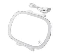 FUNOMOCYA Portable LED Vanity Car Mirror with Rechargeable Light USB Powered Visor Makeup Mirror for Car and Truck Easy Installation Natural Daylight Simulation Fit for Sun Visors