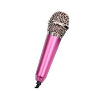 FUNOMOCYA Portable Mini Microphone for Karaoke and Mobile Devices, Super Lightweight Aluminium Alloy Design with 150cm Cable, Easy to Carry Light Rose Mic Suitable for Phone and PC Use Random Color