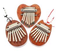 FUNOMOCYA Portable Wooden Thumb Piano 3pcs Boys and Girls Music Instrument Mini Finger Piano Home Kalimba Perfect for Beginners Random Color