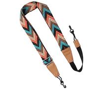 FUNOMOCYA Pu Leather Ukulele Strap Washable Supple Shoulder Belt for Soprano Concert Tenor with Pattern Design Creative Fashionable Strap for Performance