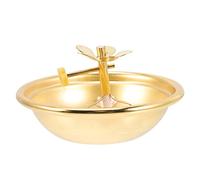 FUNOMOCYA Pure Copper Alloy Adjustable Oil Lamp Dish, Decorative Liquid and Temple Oil Lamp Holder for Home Worship and Buddhist Puja Use