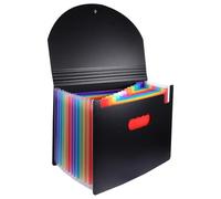 FUNOMOCYA Rainbow Expanding File Folder with Lid, 12-Layer Plastic Accordion Document Organizer, Multilayer Paper Folder for Office and School Filing, Colorful File Storage Bag