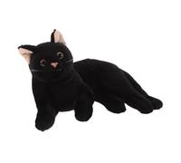 FUNOMOCYA Realistic Black Cat Plush Soft Stuffed Animal Kitten Pillow for Halloween Home Decoration Handmade Cozy Cuddle Plush Doll with Fine Craftsmanship
