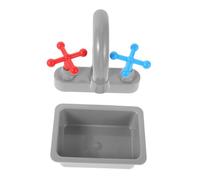 FUNOMOCYA Realistic Mini Kitchen Sink with Faucet for Compact Pretend Play Washing Basin Educational Role Play Accessories Safe Material Encourages Cleanliness and Water Saving Habits