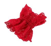 FUNOMOCYA Red Lace Scrunchies Hair Accessories for Women, Double Layer Fabric Hair Bands with Elastic Rope, Comfortable Material for Stylish Updos and Weddings
