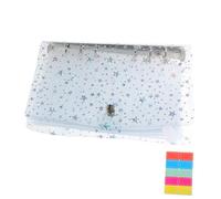 FUNOMOCYA Refillable Personal Planner Binder with Softcover Money Saving Binder with Transparent Pockets Star Pattern Budget Organizer for Cash Saving and Practical Financial Planning