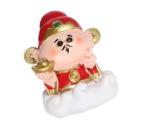 FUNOMOCYA Resin Cai Shen Statue Wealth Figurine Feng Shui Ornament for Chinese Year Decorations Home Office Money Decor with Handcarved Details and Cultural Charm