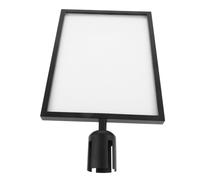 FUNOMOCYA Retractable Belt Stanchion Sign Holder A3 Double-Sided Portrait Frame Stainless Steel Crowd Control Top Sign Frame for Queue Management in Commercial and Event Settings