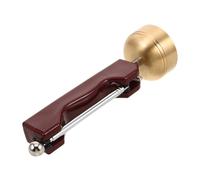 FUNOMOCYA Retractable Small Copper Prayer Bell with Ergonomic Straight Wooden Handle Lightweight Traditional Chinese Gong Instrument for Buddhist Chanting Meditation Temple and Spiritual Use