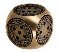 FUNOMOCYA Retro 6-Sided Brass Dice Mini Set Hand-Polished Solid Brass Gaming Dice for Board Games and Creative Accessories