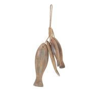 FUNOMOCYA Rustic Hand Carved Wooden Fish Wall Decor with Sturdy Hanging Rope Mediterranean Nautical Ornament for Lake Houses Beach Cottages Fishing Cabins and Coastal