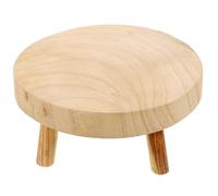 FUNOMOCYA Rustic Wooden Tripod Stool Cake Stand for Displaying Cake and Fruit with Sturdy Structure and Vintage Style, 20x9cm Decorative Rack for Home Decor and Gardening