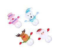 FUNOMOCYA Santa Claus Shaped Candy Jar Set 4pcs Mini Round Candy Storage Boxes Desktop Decoration for Christmas Party