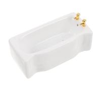 FUNOMOCYA Scale Miniature Dollhouse Bathtub White Ceramic Square Bathroom Tub Mini Bath Furniture for Dollhouse Decor and Accessories