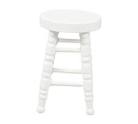 FUNOMOCYA Scale Miniature Dollhouse Furniture Small Wood Chair White High Stool Bar Seat Doll House Accessory Realistic Vintage Doll House Decor for Miniature Coffee Shop and Home Layout