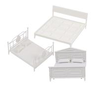 FUNOMOCYA Scale Model Bed for Dollhouse Adorable Mini House Decoration Childrens for Imagination and Hands Creativity DIY Kit