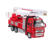 FUNOMOCYA Scale Pull-back Emergency Vehicle Model with Extendable Ladder Vibrant Colors Interactive Design for Imaginative Play and Social Engagement