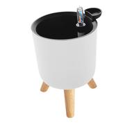 FUNOMOCYA Self Watering Plastic Planter with Tripod Stand White Indoor Plant Pot with Water Level Indicator and Removable Inner Pot for Effortless Hydration Home Office