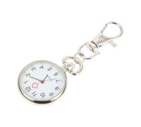 FUNOMOCYA Silver Nurse Pocket Watch with Clip, Titanium Alloy Case and Glass Face, Precise Time Keeping, Simple to Operate, for School Use and Elderly Users