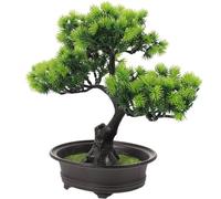 FUNOMOCYA Simulation Green Plants Artificial Pine Bonsai for Bedroom Decoration Plastic Material Potted Plant