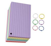 FUNOMOCYA Small Lined Memo Pads with Six Color Index Cards and Metal Rings Compact Notepads for Note Taking Study Office Work and Daily Inspiration Recording for Students and Teachers