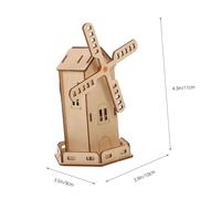 FUNOMOCYA Solar Power Wooden Windmill DIY Stem Kit for Safe Non Toxic Science Experiment Lightweight Educational Solar Energy Model for Childrens Learning and Fun
