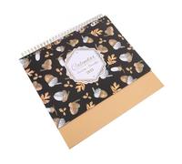 FUNOMOCYA Standing Flip Desktop Calendar with Monthly Planner English Language Design Minimalist Elegant Patterns Dual-purpose Desk Calendar and Check Journal for Home and Office Use