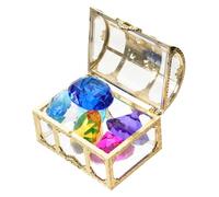 FUNOMOCYA Summer Pool Pirate Treasure Chest with Gems for Lightweight Diving Diamonds for Creative Outdoor Play and Party Gifts Random Color