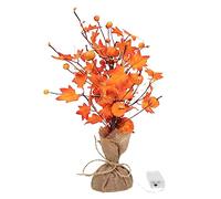 FUNOMOCYA Thanksgiving Day Led Maple Tree Lamp Lifelike Indoor Decor Warm Lighting for Autumn Festivals Battery Operated Space-saving Design for Home Party and Bar Decoration