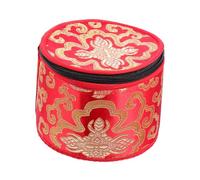 FUNOMOCYA Tibetan Singing Bowl Storage Bag Zipper Closure Handmade Meditation Bowl Holder for Safe Carrying Cushion Random Color