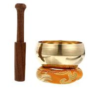 FUNOMOCYA Tibetan Style Singing Bowl Set with Copper Bowl Wooden Striker and Cushion Lightweight and Therapeutic for Yoga and Relaxation for Men and Women Color Random Color