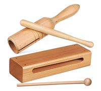 FUNOMOCYA Timber Wood Percussion Instrument Boys and Girls Educational with Beaters Set