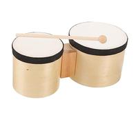 FUNOMOCYA Toddler Bongos 4-inch and 5-inch Set with Rhythm Sticks, Beige Percussion Instrument for Early Education and Dance Classes, Musical Hand Drum for Children and Beginners