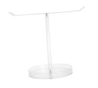 FUNOMOCYA Transparent Acrylic T Stand Jewelry Display Holder for Earrings and Bracelets Space Saving T Bar Organizer for Desktop Bedroom Vanity and Boutique Jewellery Stand for Neat