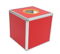 FUNOMOCYA Transparent Red Aluminum Alloy Raffle Ticket Storage Box Donation Holder Organizer for Ballot Voting Card Collection at Corporate Events