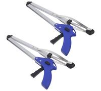 FUNOMOCYA Trash Reacher Foldable Aluminium Alloy 2pcs with High Strength Elastic Clamp for People with Disabilities Handling Garbage and Parking Tickets in Car and Hospital