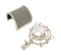 FUNOMOCYA U-shaped Pop Filter and Shock-absorption Bracket for Studio Mic Mechanical Noise Isolation Easy Installation Compatible with Various Microphones High-density Vocal Recording Shield