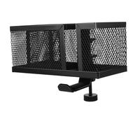 FUNOMOCYA Under Desk Mesh Organizer Clamp with Headphone Hanger and Cup Holder Multi Functional Desktop Sorter for Office School Home Workspace Compact Vertical Storage for Professionals and