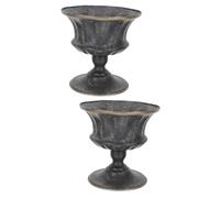 FUNOMOCYA Urn Vases 2pcs Wedding Pot Plant Pots Urn Gold Vases for Centerpieces Large Urn Planter Garden Urn Planter Vintage Plant Pot Pedestal Planter Gold Planter Urn Shaped Vase