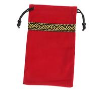FUNOMOCYA Velvet Tarot Card Storage Bag Drawstring Red Tarot Cards Holder Soft and Decorative Organizer