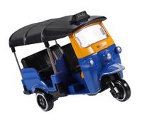 FUNOMOCYA Vintage Alloy Metal Tricycle Model Blue, Thai Three-Wheeler Statue Decorative Car Ornament for Home Décor and Collectible Vehicle Display