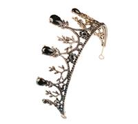 FUNOMOCYA Vintage Black Wedding Tiara Bridal Crown with Crystal and Alloy Lightweight Design, Portable Wearing for Eye-catching Wedding and Engagement Hair Accessories